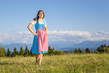 Image showing woman in bavarian traditional dirndl