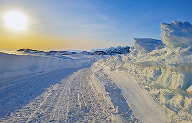 Image showing sunset landscape in greenland