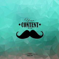 Image showing Retro background with triangular polygons and mustache.