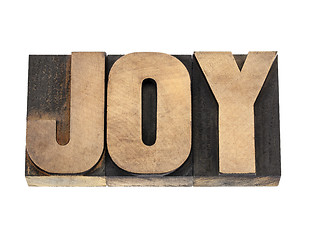 Image showing joy word in wood type