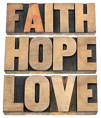 Image showing faith, hope and love typography