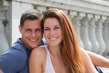 Image showing Young Couple Bridge