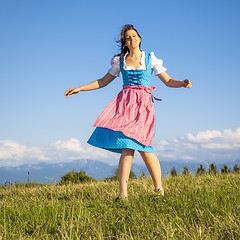 Image showing woman in bavarian traditional dirndl