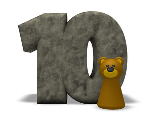 Image showing number ten and bear