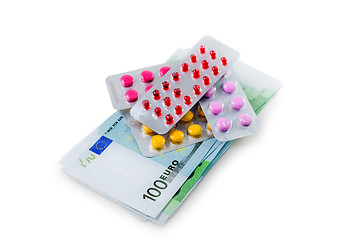 Image showing Pills and money