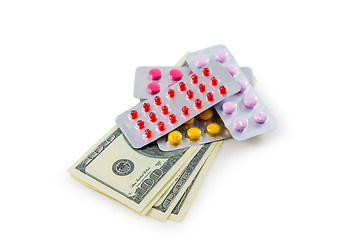 Image showing Pills and money