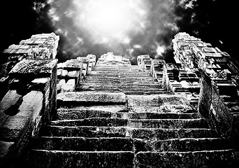 Image showing Steep steps at Ta Keo pyramid