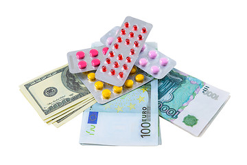 Image showing Pills and money
