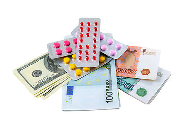 Image showing Pills and money