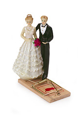 Image showing Wedding couple with mousetrap 