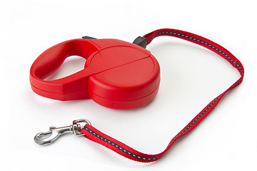 Image showing Red retractable leash 