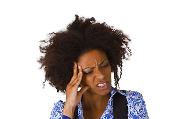 Image showing African american woman feels sick 