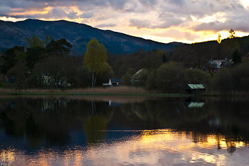 Image showing Sunset at Loch Ard
