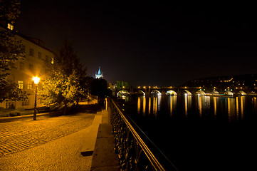 Image showing Charles bridge at night