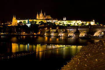 Image showing castle of Prague at night