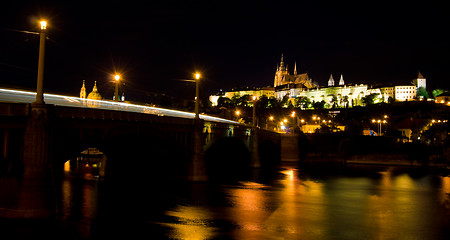 Image showing castle of Prague at night