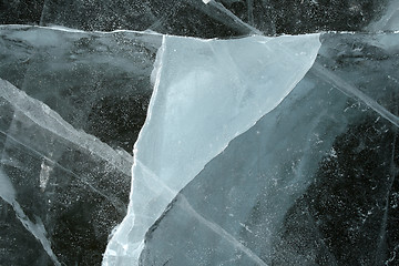 Image showing Triangular shape of a cracked ice