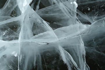 Image showing Cracked ice reminding the letter 