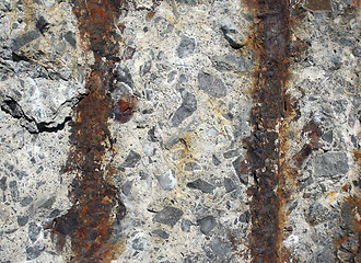 Image showing Rusty iron and stone background