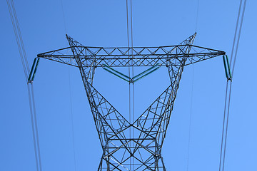 Image showing Top of the huge electricity pylon