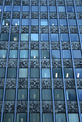 Image showing Office building: windows with lights