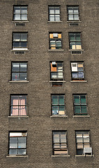 Image showing Three rows of windows