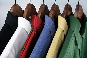 Image showing Choice of colorful shirts