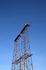 Image showing Metallic construction of a double pylon