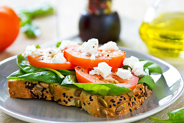 Image showing Feta and Spinach sandwich