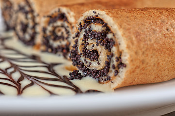 Image showing Pancakes with poppy seeds