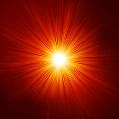 Image showing Star burst red and yellow fire. EPS 10