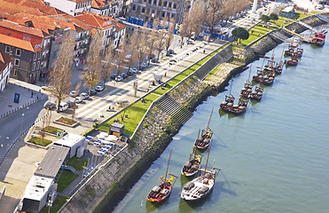 Image showing Portugal. Vila Nova de Gaia opposite Porto city. View of Douro r