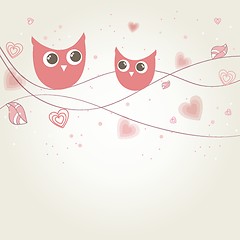 Image showing Birds couple in love. Vector illustration