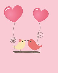 Image showing Birds couple in love. Vector illustration