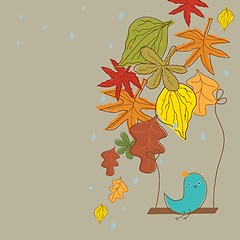 Image showing  Colorful autumn leaves. Vector illustration.