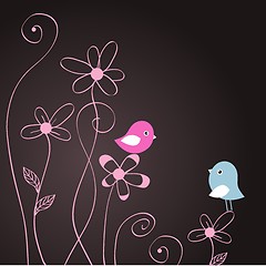 Image showing Birds couple in love. Vector illustration