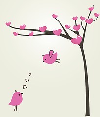 Image showing Birds couple in love. Vector illustration