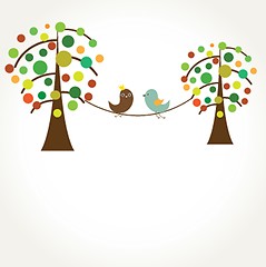 Image showing Birds couple in love. Vector illustration