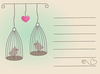 Image showing Birds couple in love. Vector illustration