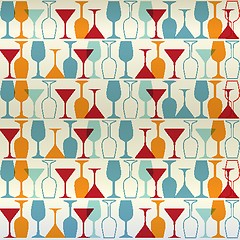 Image showing  Seamless vector illustration wine, cocktail,glass.