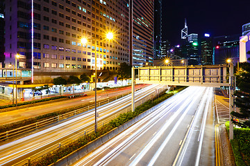 Image showing Highway in city at night