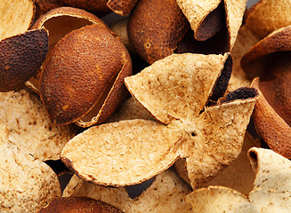 Image showing Heap of dried tangerine peel