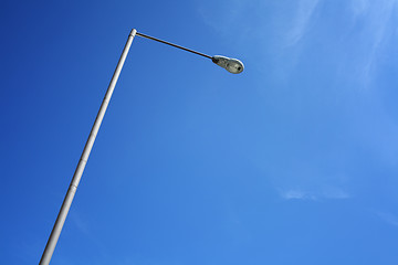 Image showing Lighting pole with blue sky