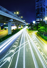 Image showing Highway with traffic trail