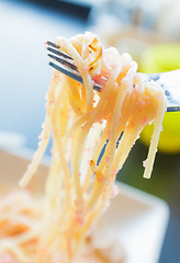 Image showing Spaghetti on fork