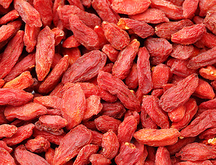 Image showing Dried wolfberry fruit background