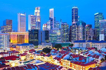 Image showing Singapore city downtown at night