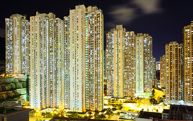 Image showing Apartment building at night