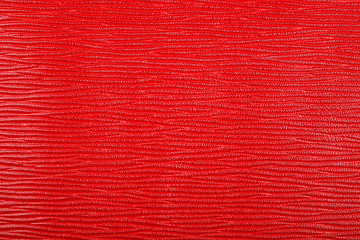 Image showing Striped leather texture in red color