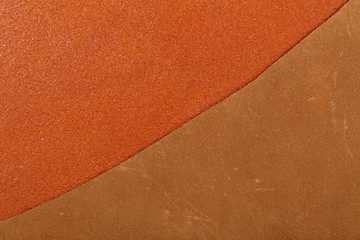 Image showing Two brown leather texture